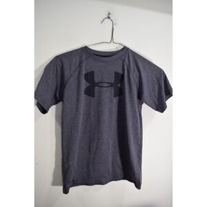 2017 Under Armour Loose Fit HeatHear LARGE LOGO T Shirt BOYS M Gray